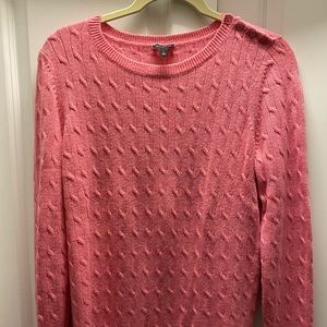 Talbots light wool cable sweater.  Pink. Like new